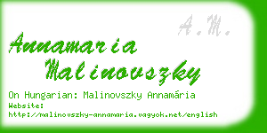 annamaria malinovszky business card
